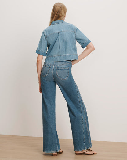 Veronica Beard | Spruce Button-Down Cowboy Shirt in Halo Blue Halo Blue