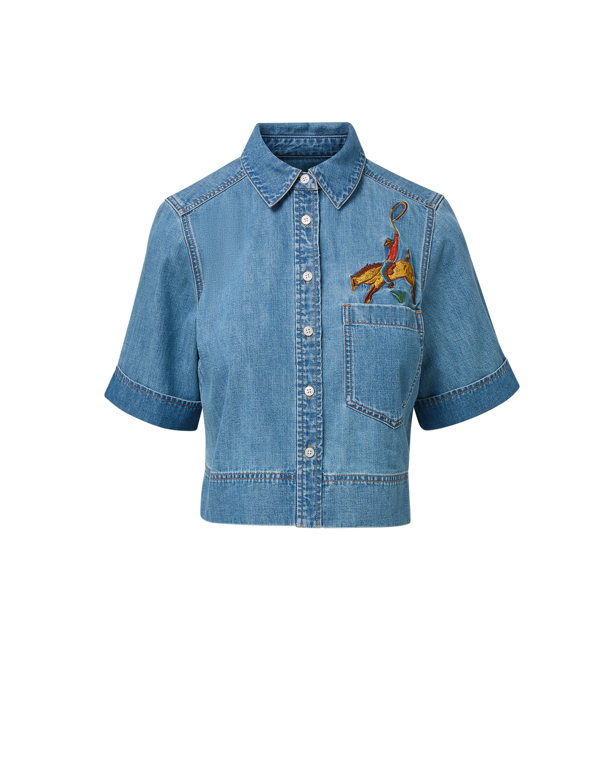 Veronica Beard | Spruce Button-Down Cowboy Shirt in Halo Blue Halo Blue