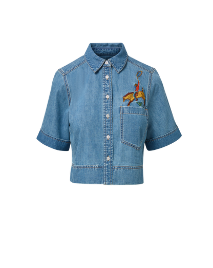 Veronica Beard | Spruce Button-Down Cowboy Shirt in Halo Blue Halo Blue
