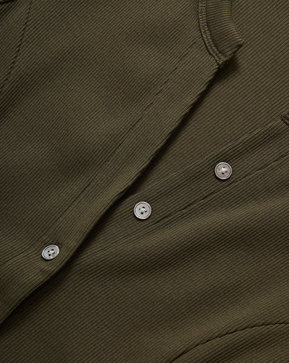 Veronica Beard | Cordis Button-Front T-Shirt in Dark Green Loden Loden