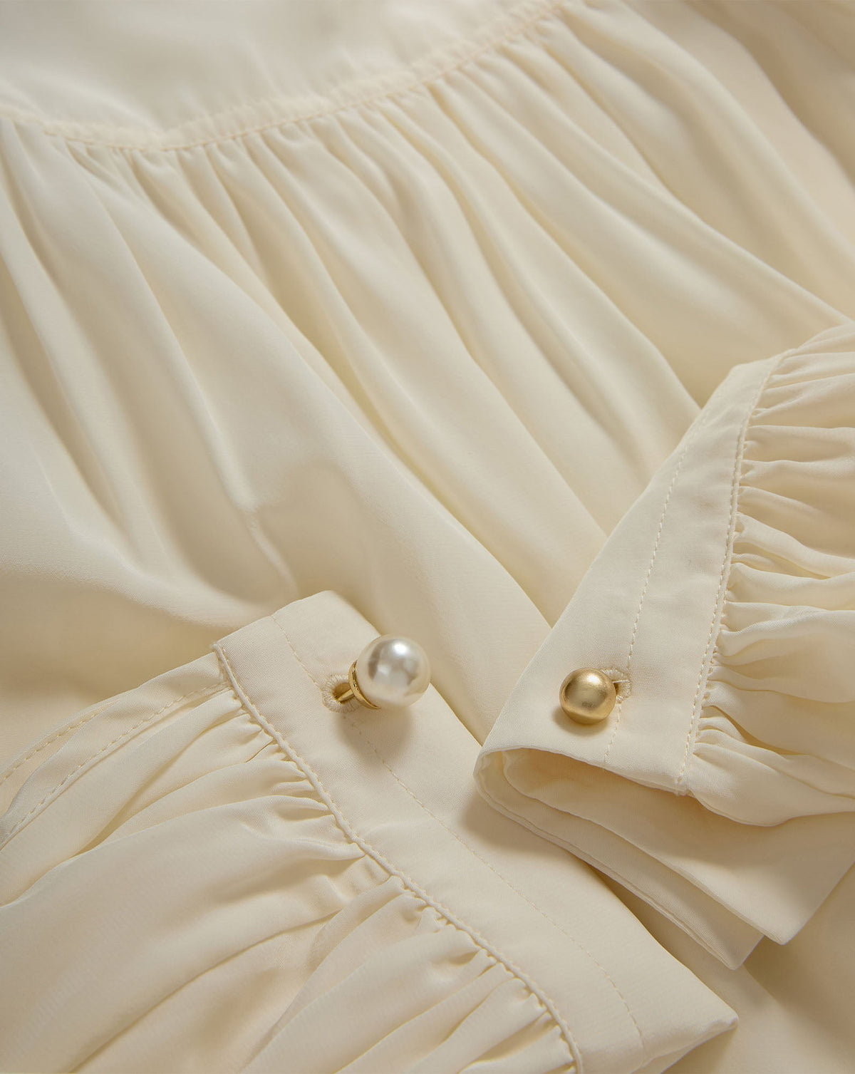 Veronica Beard | Brooks Mock-Neck Blouse in Dove White Dove White