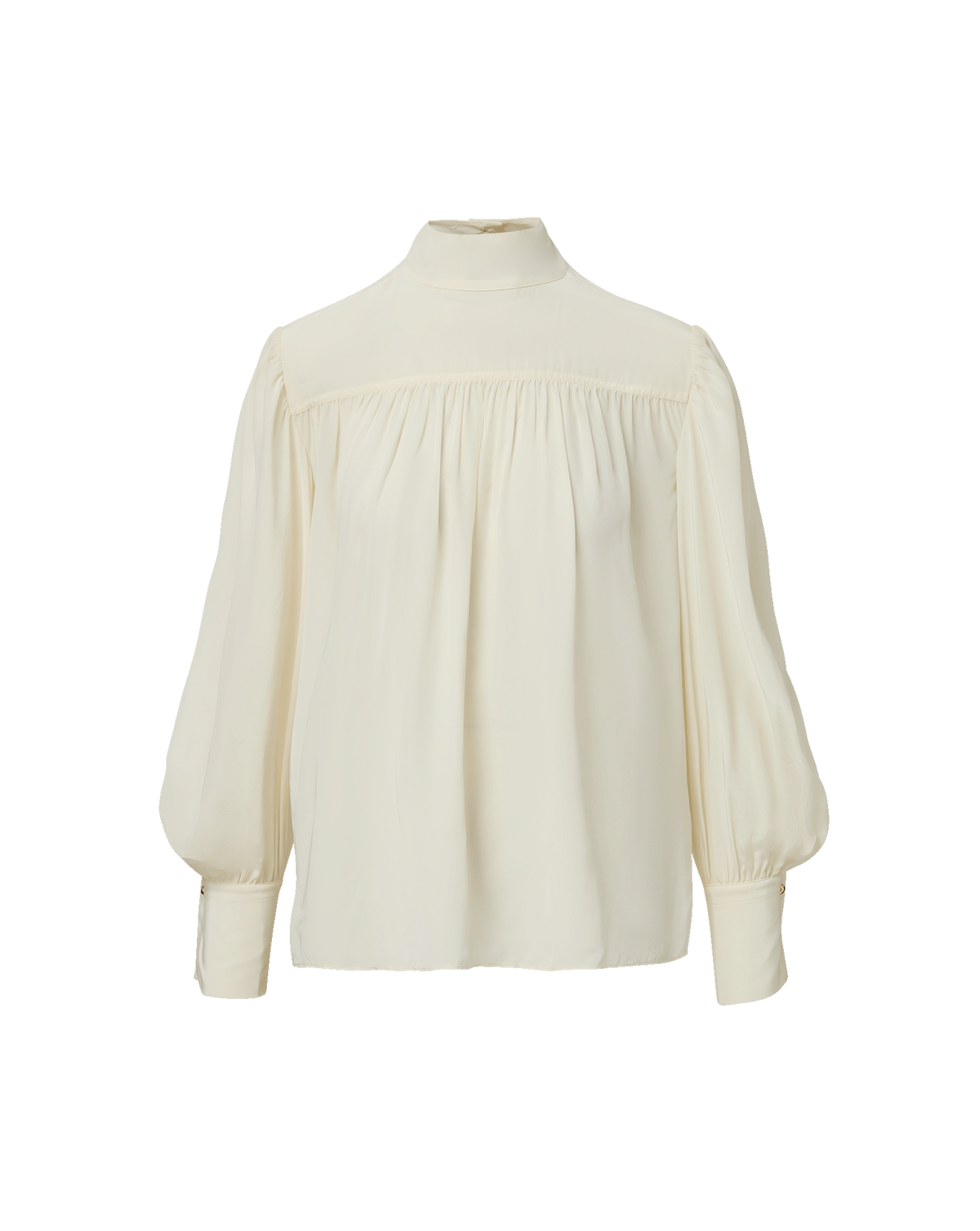 Veronica Beard | Brooks Mock-Neck Blouse in Dove White Dove White