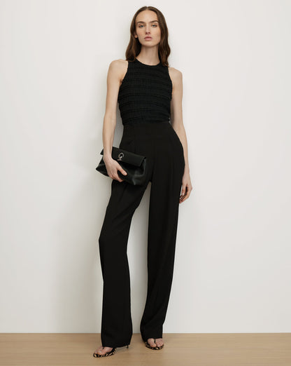 Veronica Beard | Jordyn Cropped Tank Top in Black Black