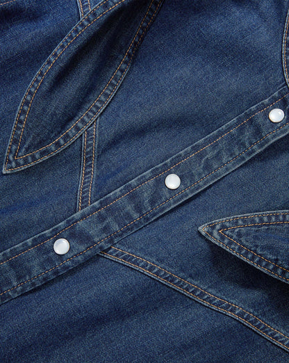 Veronica Beard | Genetta Chambray Button-Down Shirt in Blue Heart Breaker