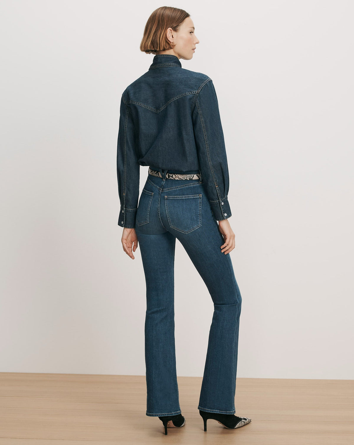 Veronica Beard | Genetta Chambray Button-Down Shirt in Blue Heart Breaker