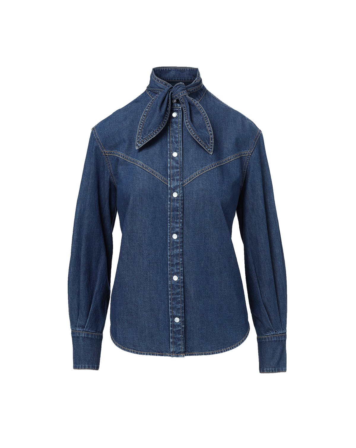 Veronica Beard | Genetta Chambray Button-Down Shirt in Blue Heart Breaker