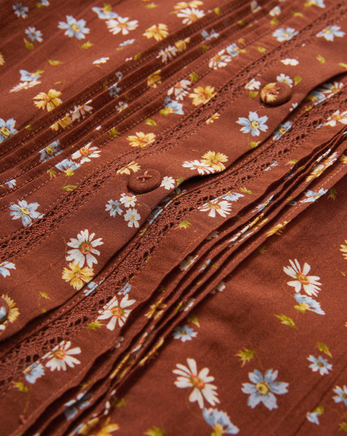 Veronica Beard | Lollie Floral Button-Down Blouse in Rust Multi Rust Multi