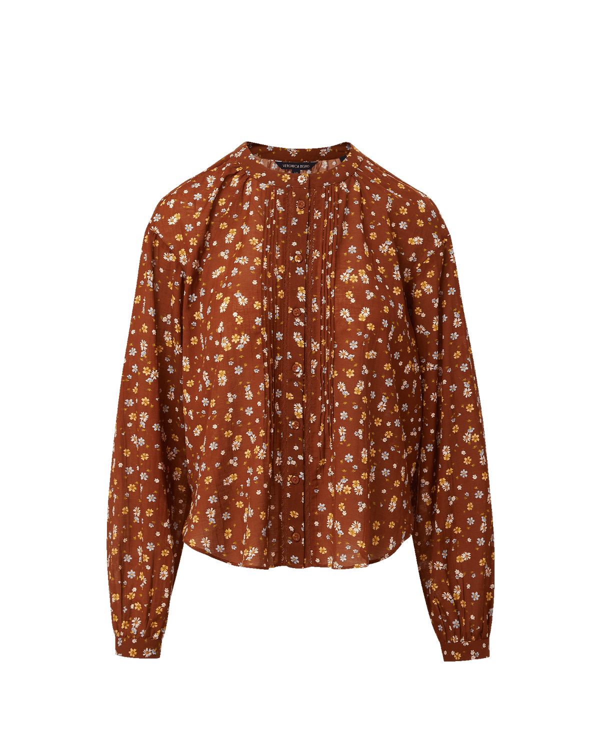 Veronica Beard | Lollie Floral Button-Down Blouse in Rust Multi Rust Multi
