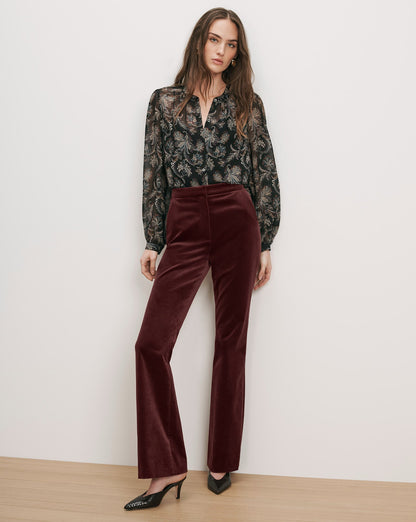 Veronica Beard | Ashlynn Silk Blouse in Black Paisley Black Multi