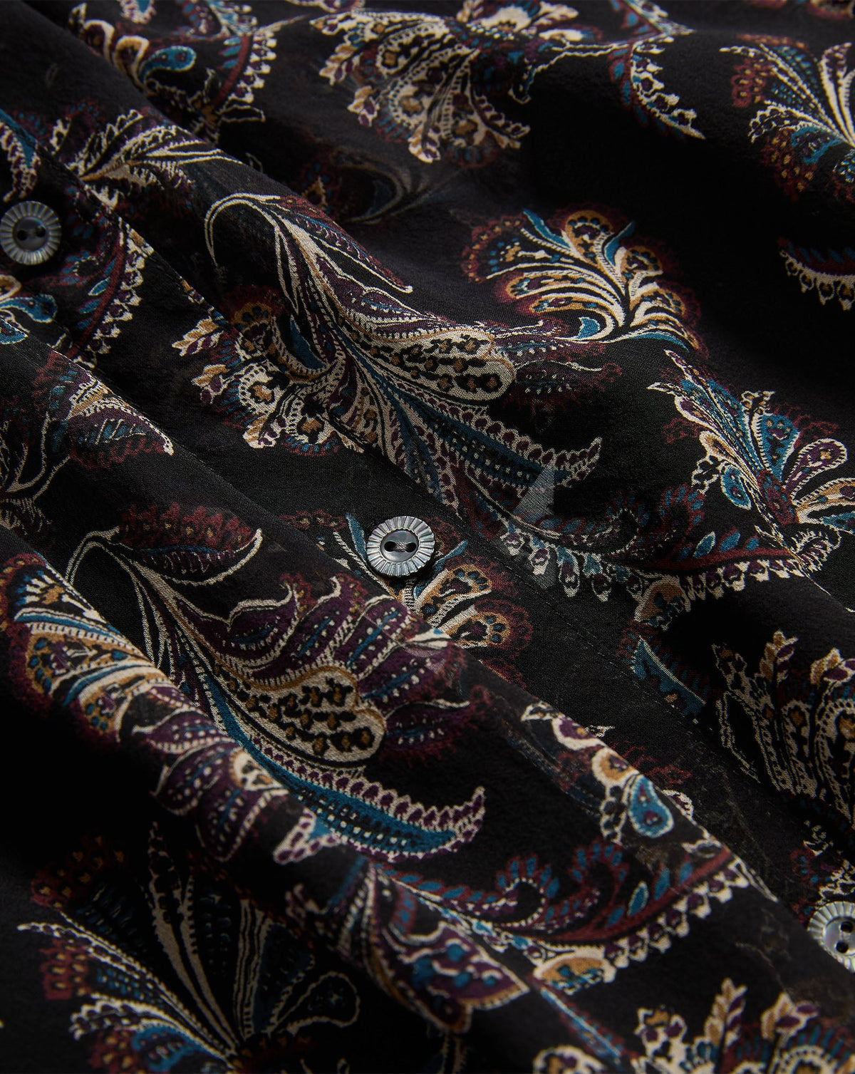 Veronica Beard | Ashlynn Silk Blouse in Black Paisley Black Multi