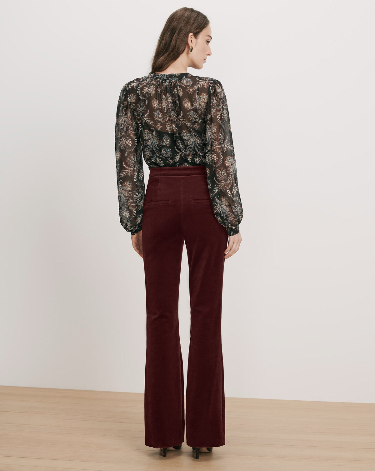 Veronica Beard | Ashlynn Silk Blouse in Black Paisley Black Multi