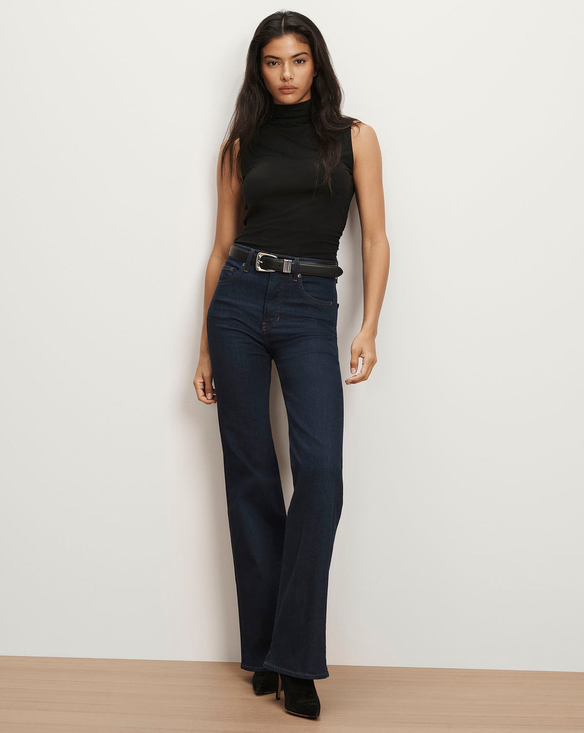 Veronica Beard | Mylie Mock-Neck Tank Top in Black Black