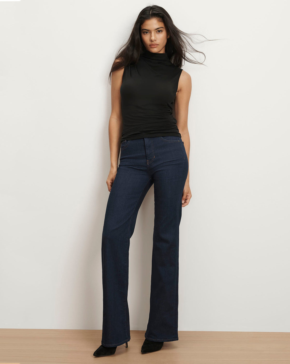 Veronica Beard | Mylie Mock-Neck Tank Top in Black Black