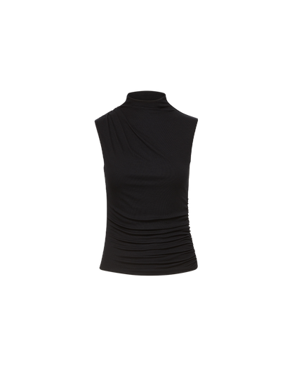 Veronica Beard | Mylie Mock-Neck Tank Top in Black Black