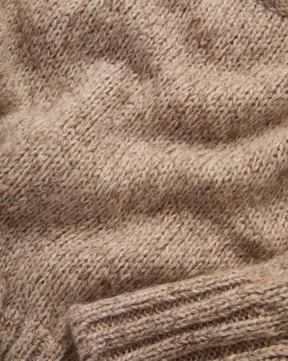 Veronica Beard | Andi Mock-Neck Sweater in Marled Oatmeal Mohair Marled Oatmeal