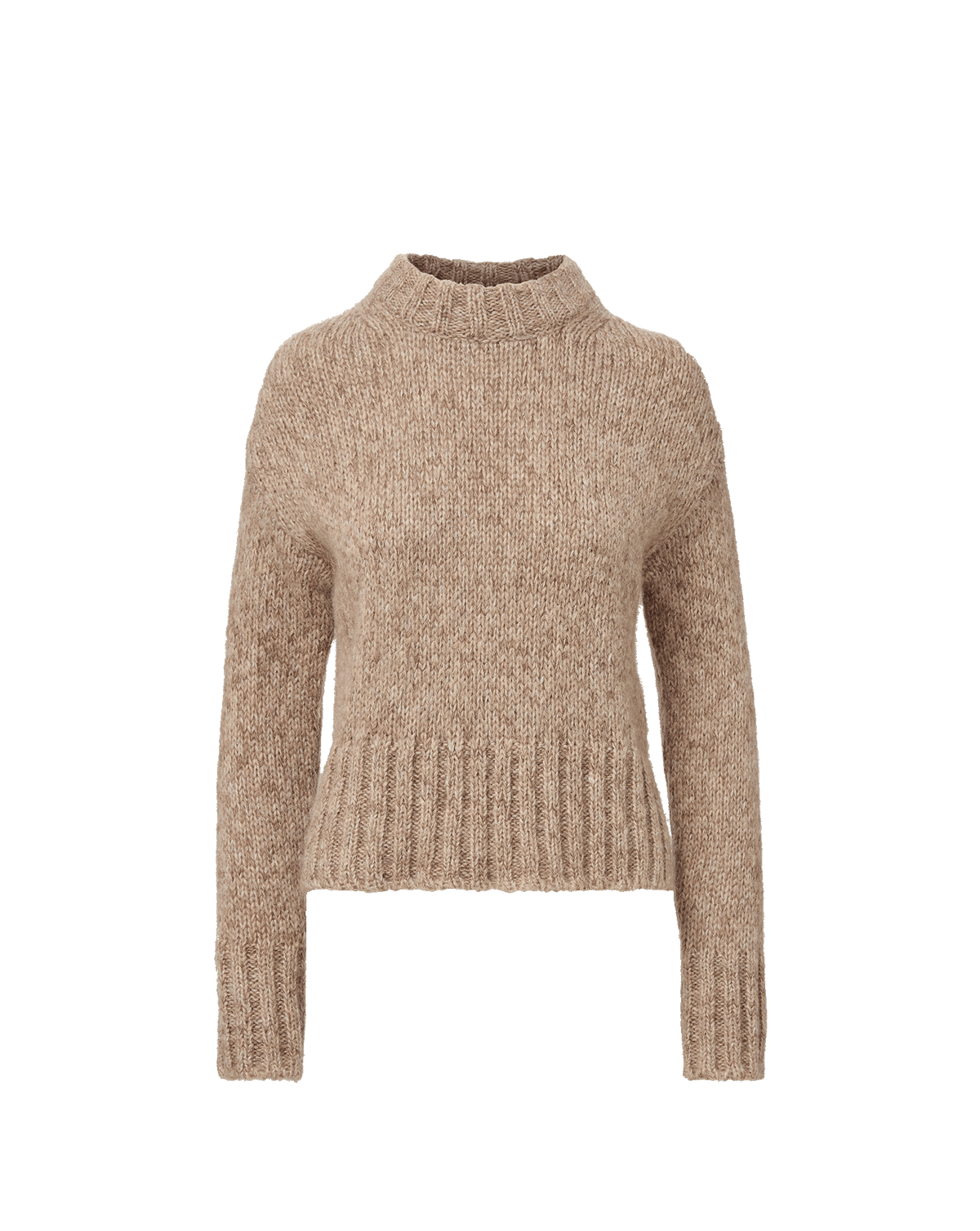 Veronica Beard | Andi Mock-Neck Sweater in Marled Oatmeal Mohair Marled Oatmeal