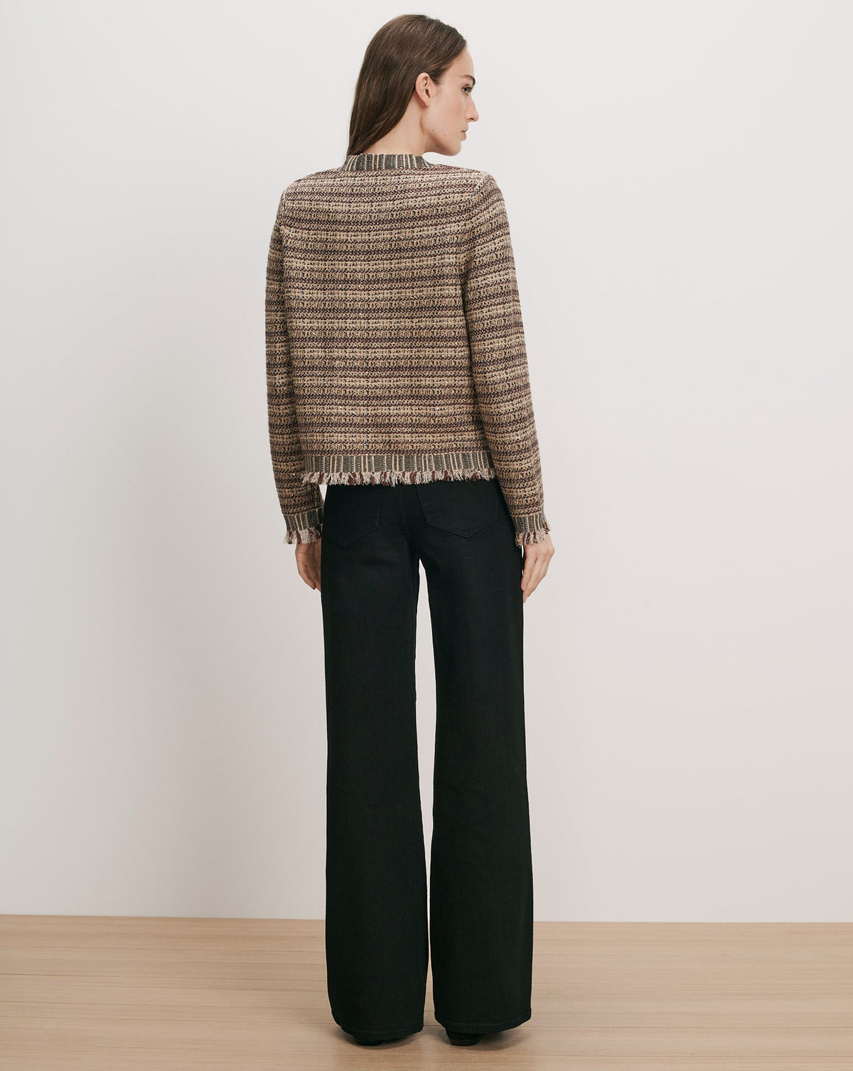 Veronica Beard | Sariyah Knit Jacket in Burgundy Bouclé Burgundy Multi