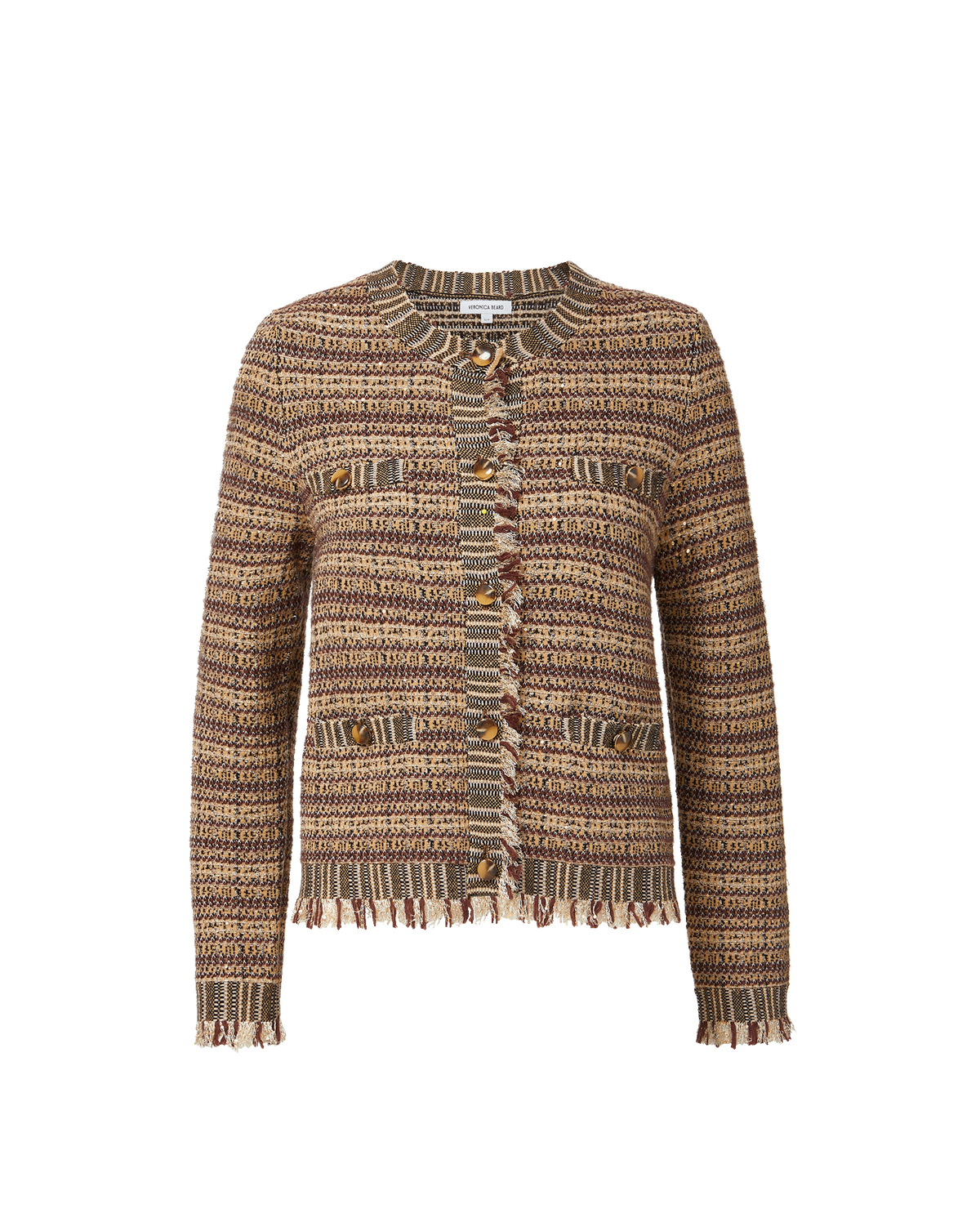 Veronica Beard | Sariyah Knit Jacket in Burgundy Bouclé Burgundy Multi