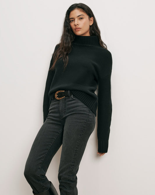 Veronica Beard | Journey Wool-Cashmere Sweater in Black Black