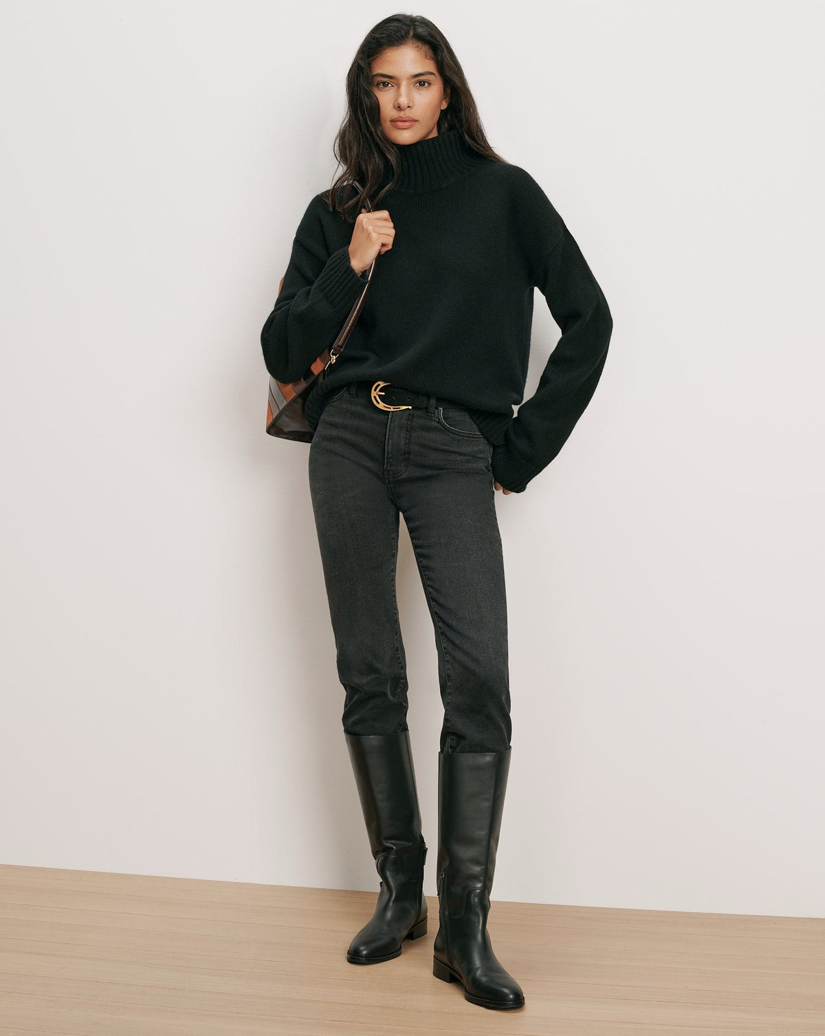 Veronica Beard | Journey Wool-Cashmere Sweater in Black Black