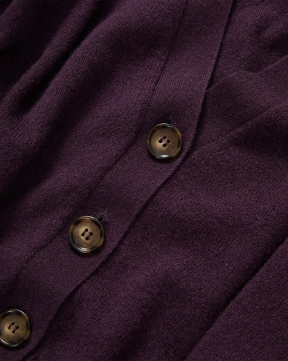 Veronica Beard | Solene Cashmere Cardigan in Dark Purple Dark Eggplant