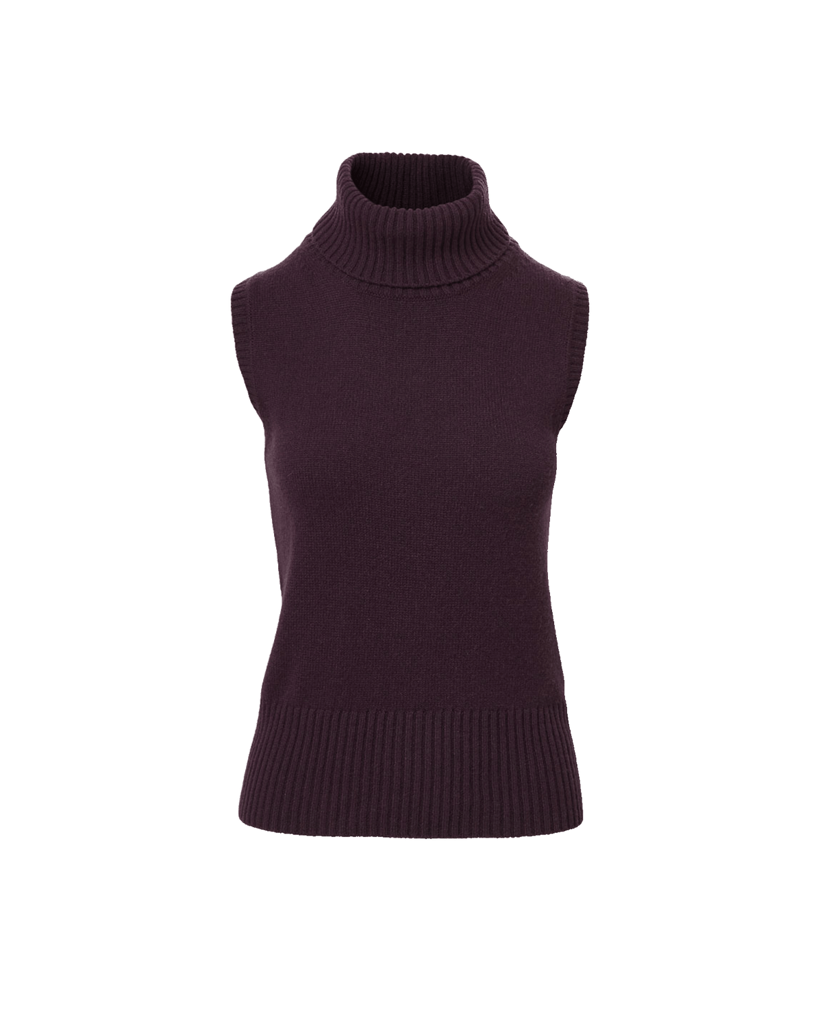 Veronica Beard | Mazzy Cashmere Sleeveless Sweater in Dark Purple Dark Eggplant