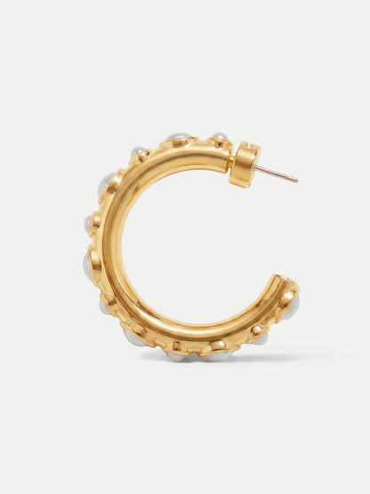 Veronica Beard | Pearl Hoop Earring in Gold/Pearl Gold/Pearl