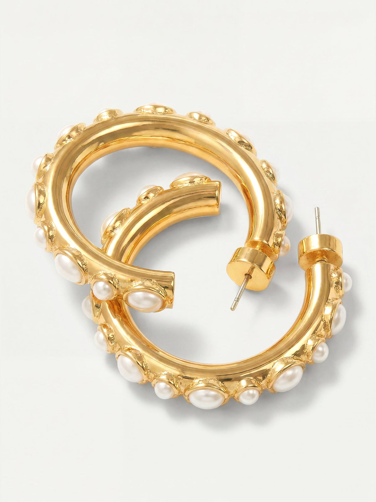 Veronica Beard | Pearl Hoop Earring in Gold/Pearl Gold/Pearl