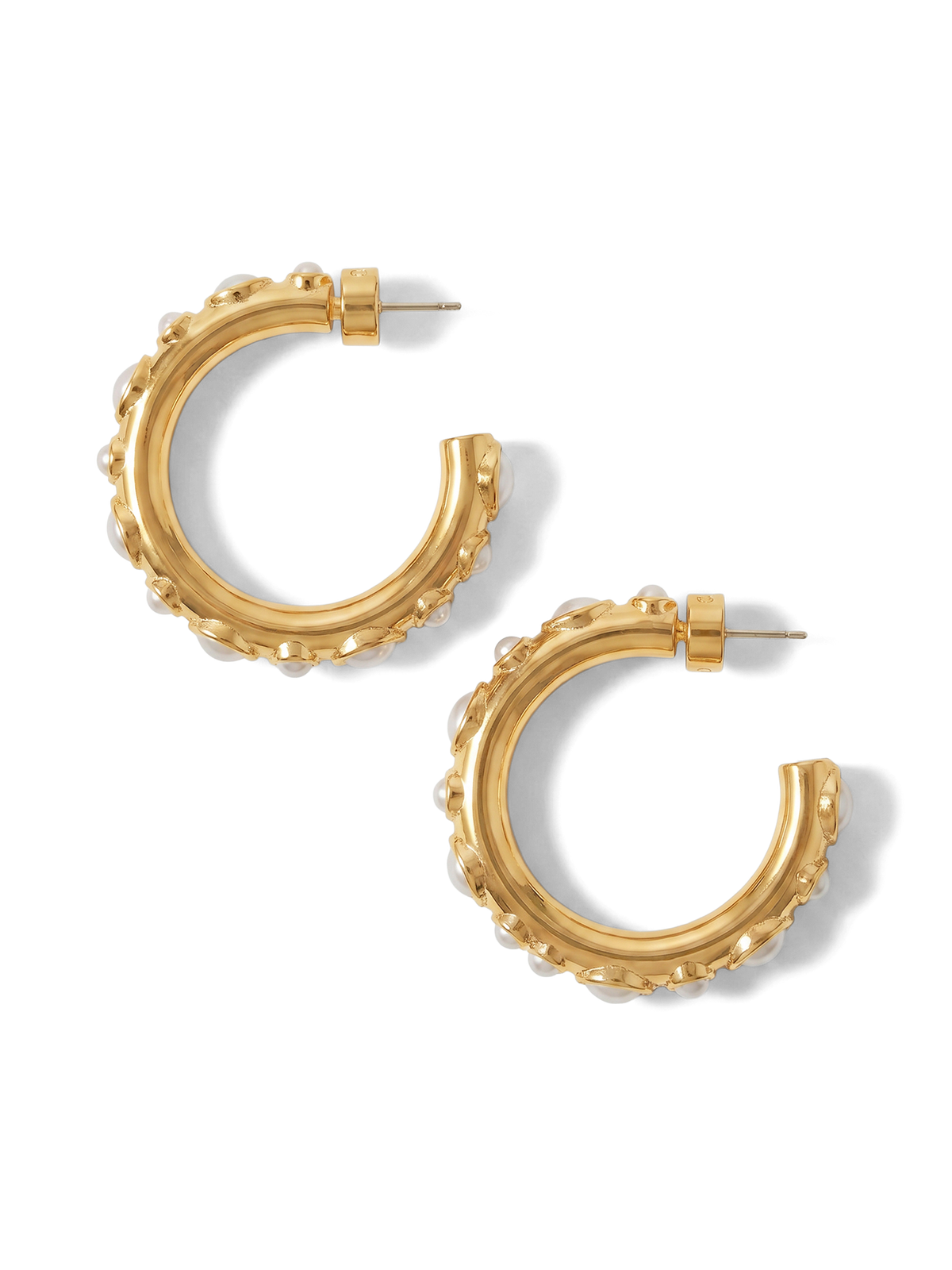 Veronica Beard | Pearl Hoop Earring in Gold/Pearl Gold/Pearl