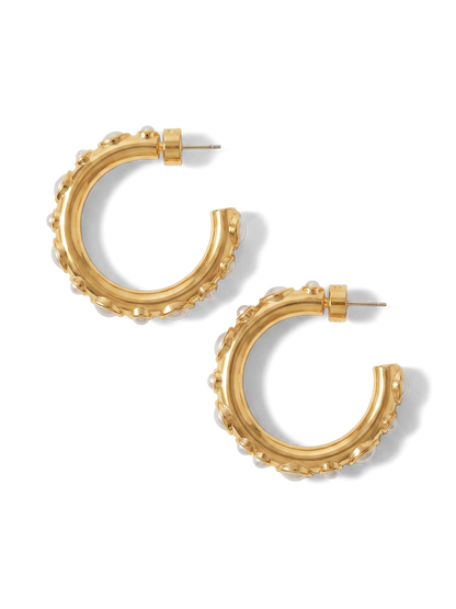 Veronica Beard | Pearl Hoop Earring in Gold/Pearl Gold/Pearl