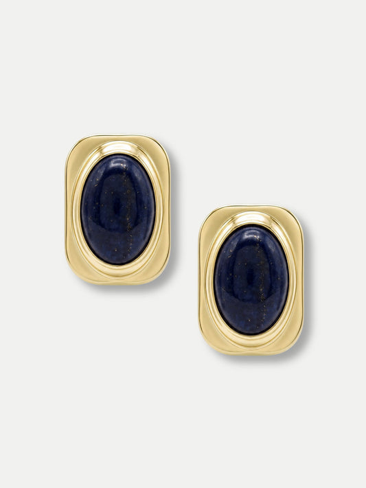 Veronica Beard | Lapis Post Earring in Gold/Navy Gold/Navy