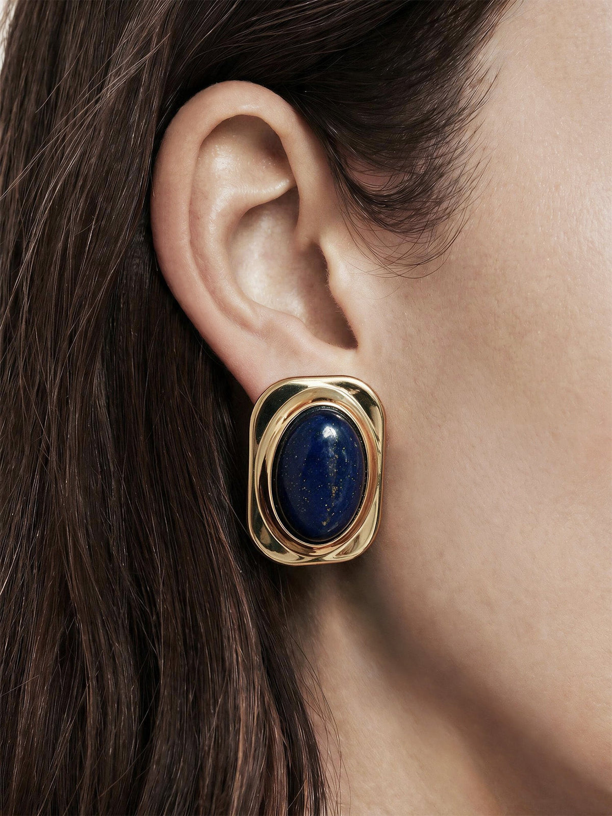Veronica Beard | Lapis Post Earring in Gold/Navy Gold/Navy