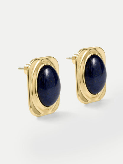 Veronica Beard | Lapis Post Earring in Gold/Navy Gold/Navy
