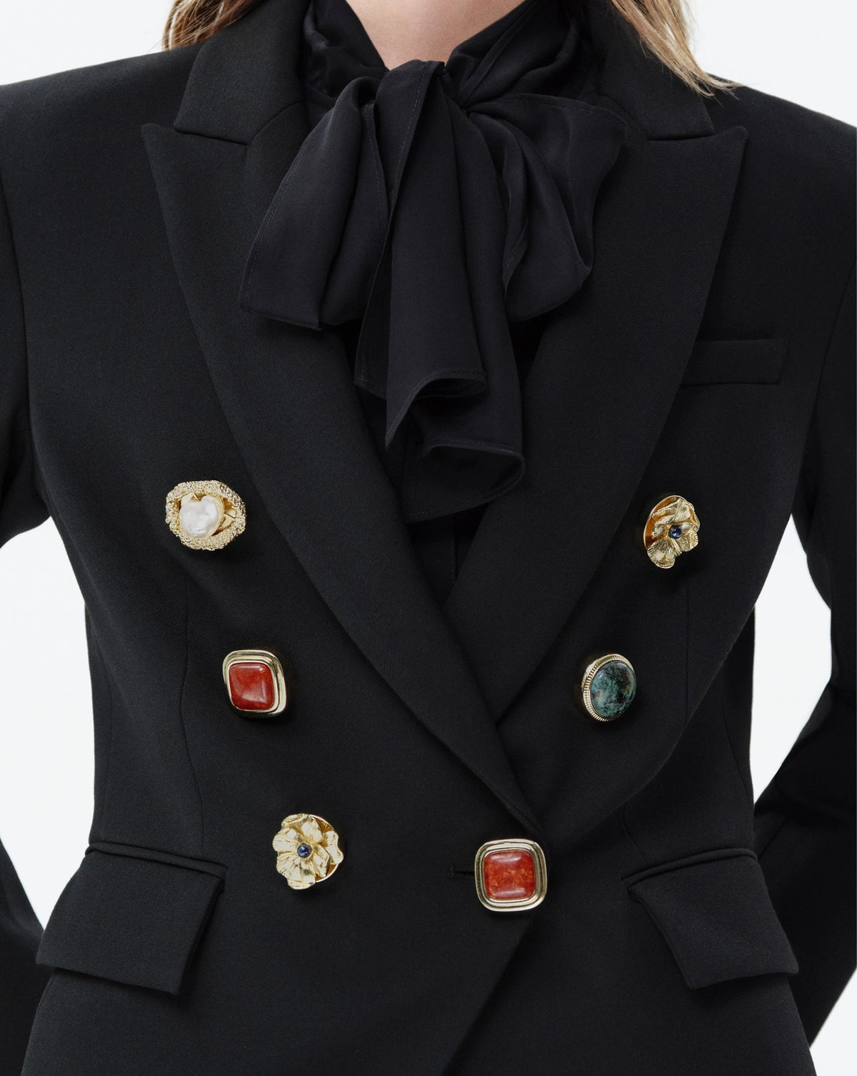 Veronica Beard | Statement Jacket Button Covers in Gold/Pearl Gold/Pearl