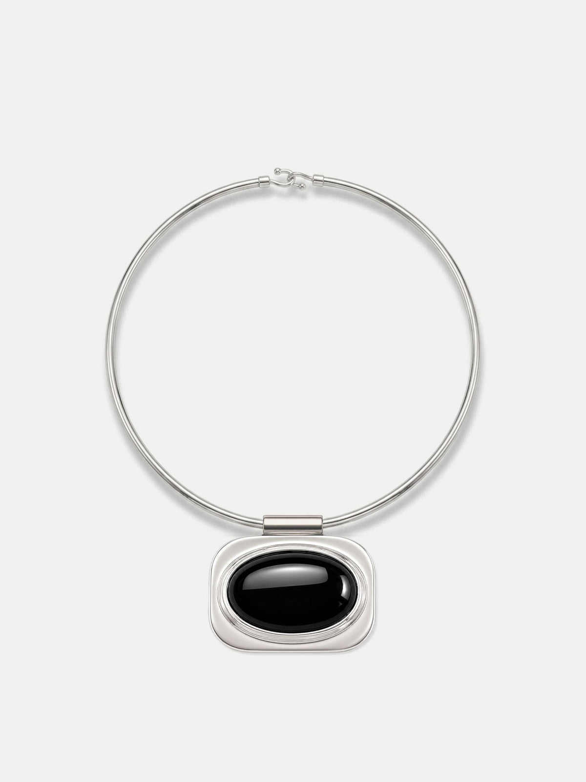 Veronica Beard | Onyx Cabochon Collar Necklace in Silver/Black Silver/Black