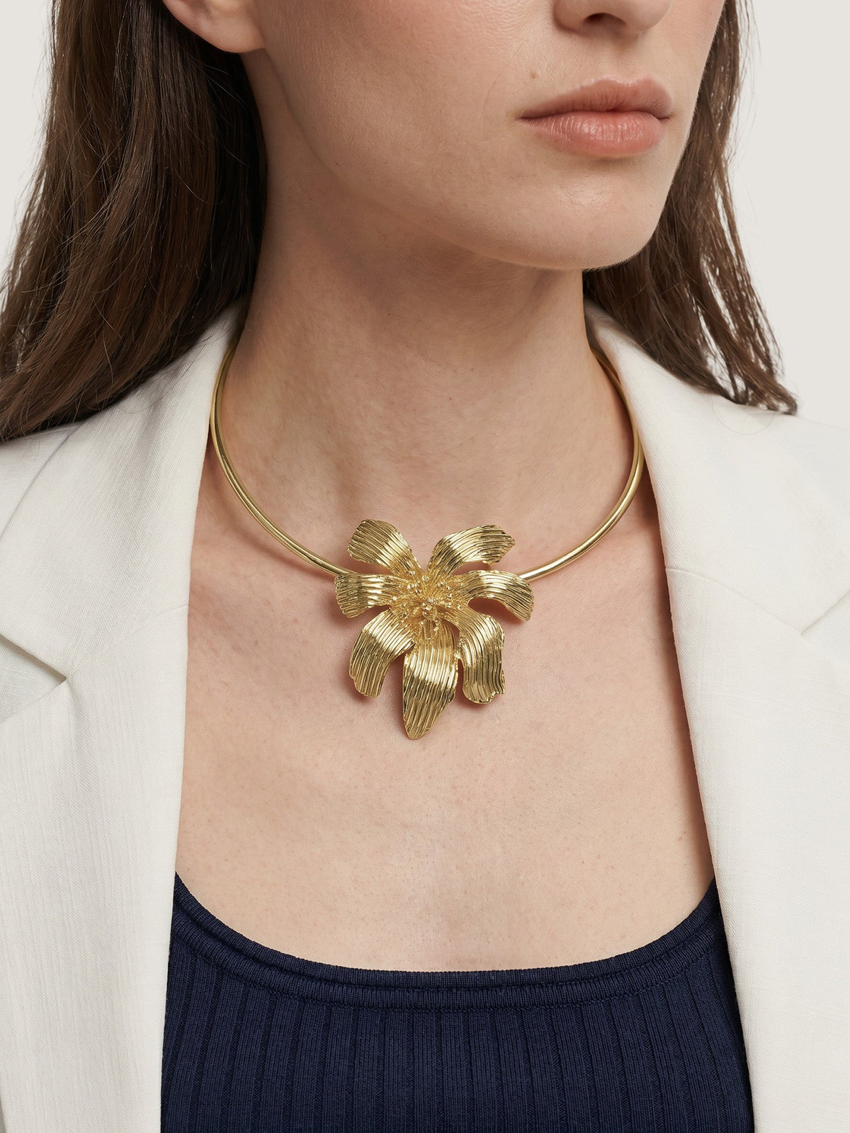 Veronica Beard | Flower Collar Necklace in Gold Gold