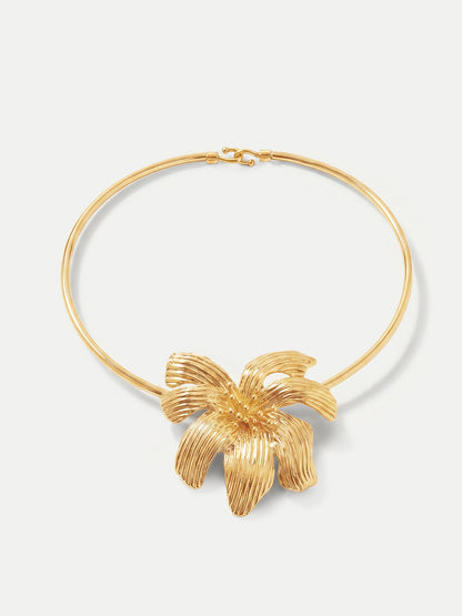 Veronica Beard | Flower Collar Necklace in Gold Gold