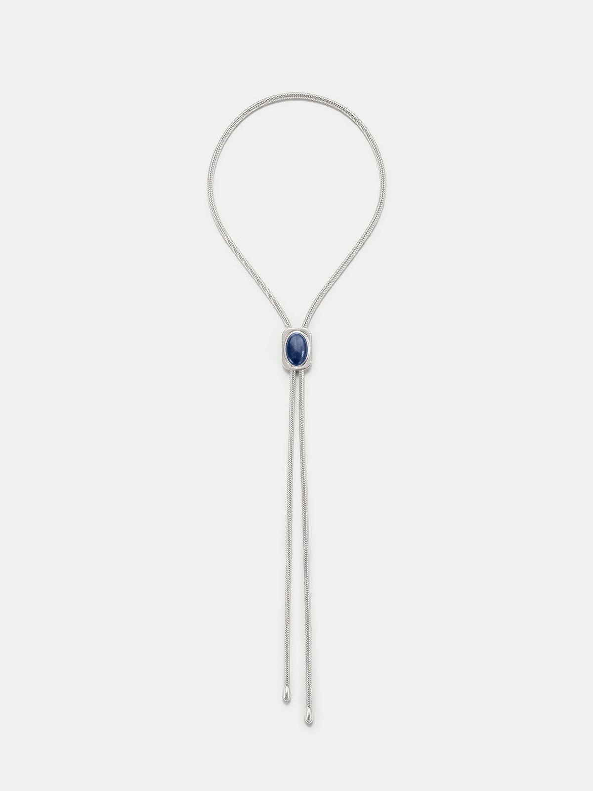 Veronica Beard | Lapis Cabochon Bolo in Silver/Navy Silver/Navy