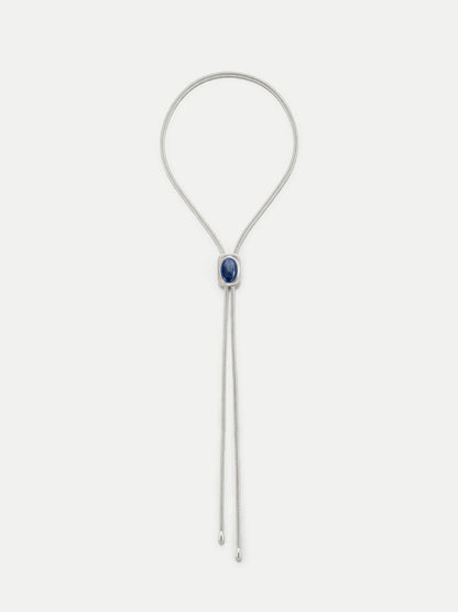 Veronica Beard | Lapis Cabochon Bolo in Silver/Navy Silver/Navy