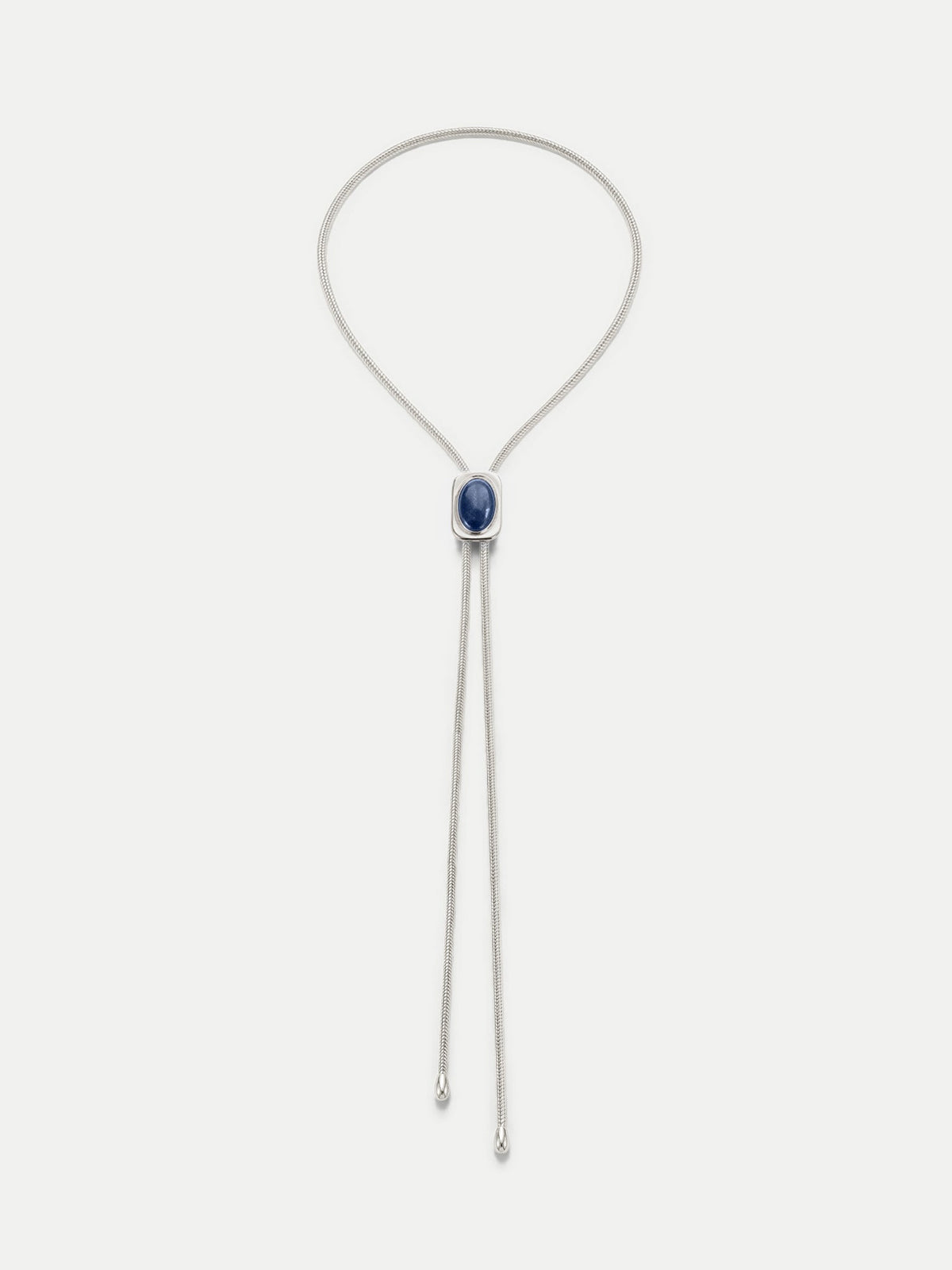 Veronica Beard | Lapis Cabochon Bolo in Silver/Navy Silver/Navy