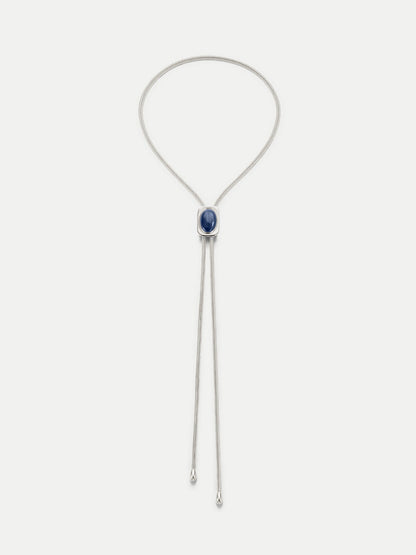 Veronica Beard | Lapis Cabochon Bolo in Silver/Navy Silver/Navy