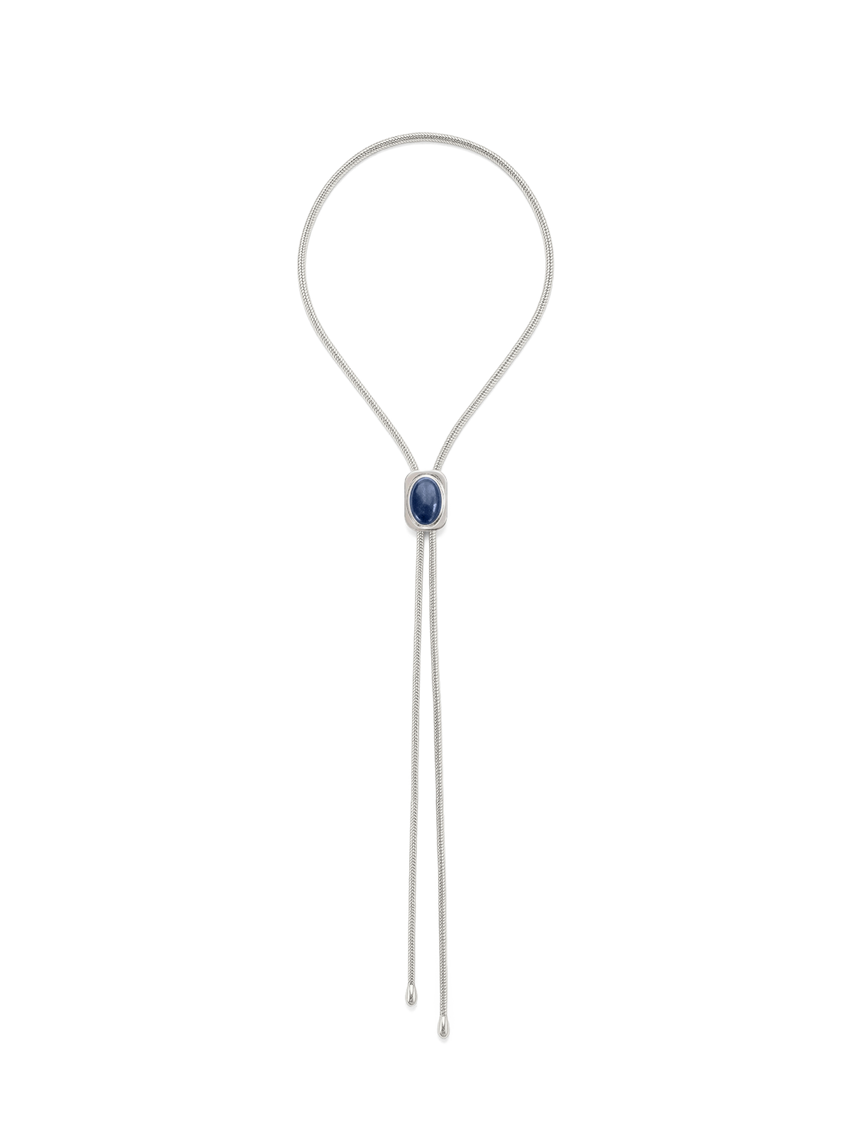 Veronica Beard | Lapis Cabochon Bolo in Silver/Navy Silver/Navy