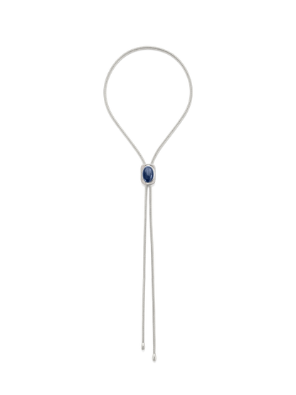 Veronica Beard | Lapis Cabochon Bolo in Silver/Navy Silver/Navy