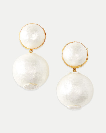 Veronica Beard | Pearl 2 Drop Earring | Clip Backing in White White