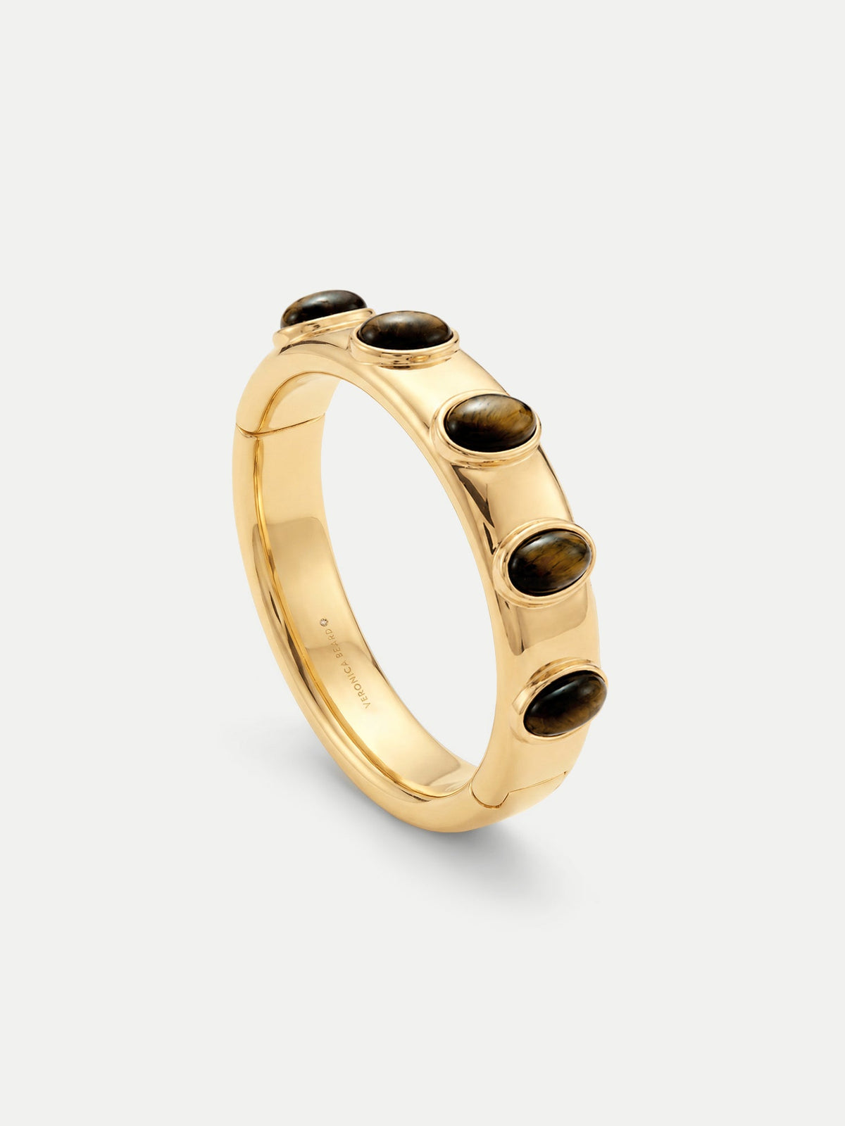 Veronica Beard | Tiger’s Eye Cabochon Bangle in Gold/Brown Gold/Brown