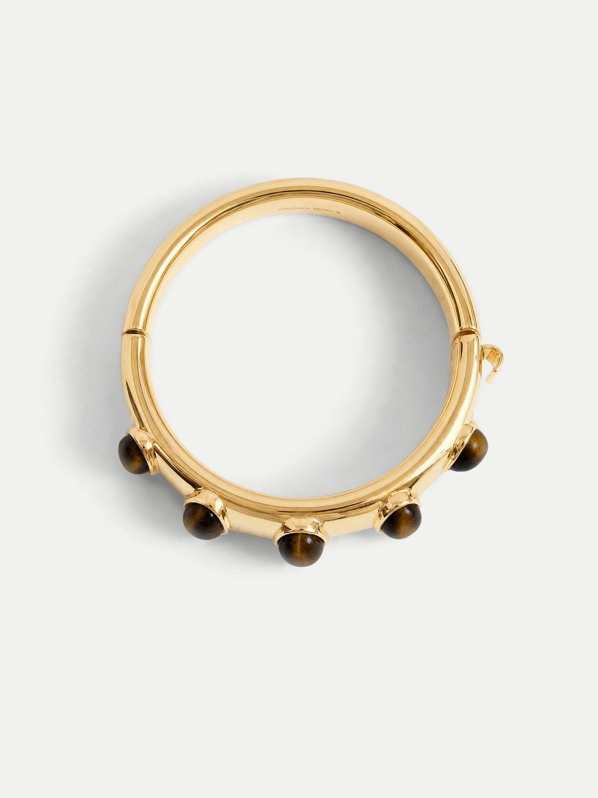 Veronica Beard | Tiger’s Eye Cabochon Bangle in Gold/Brown Gold/Brown