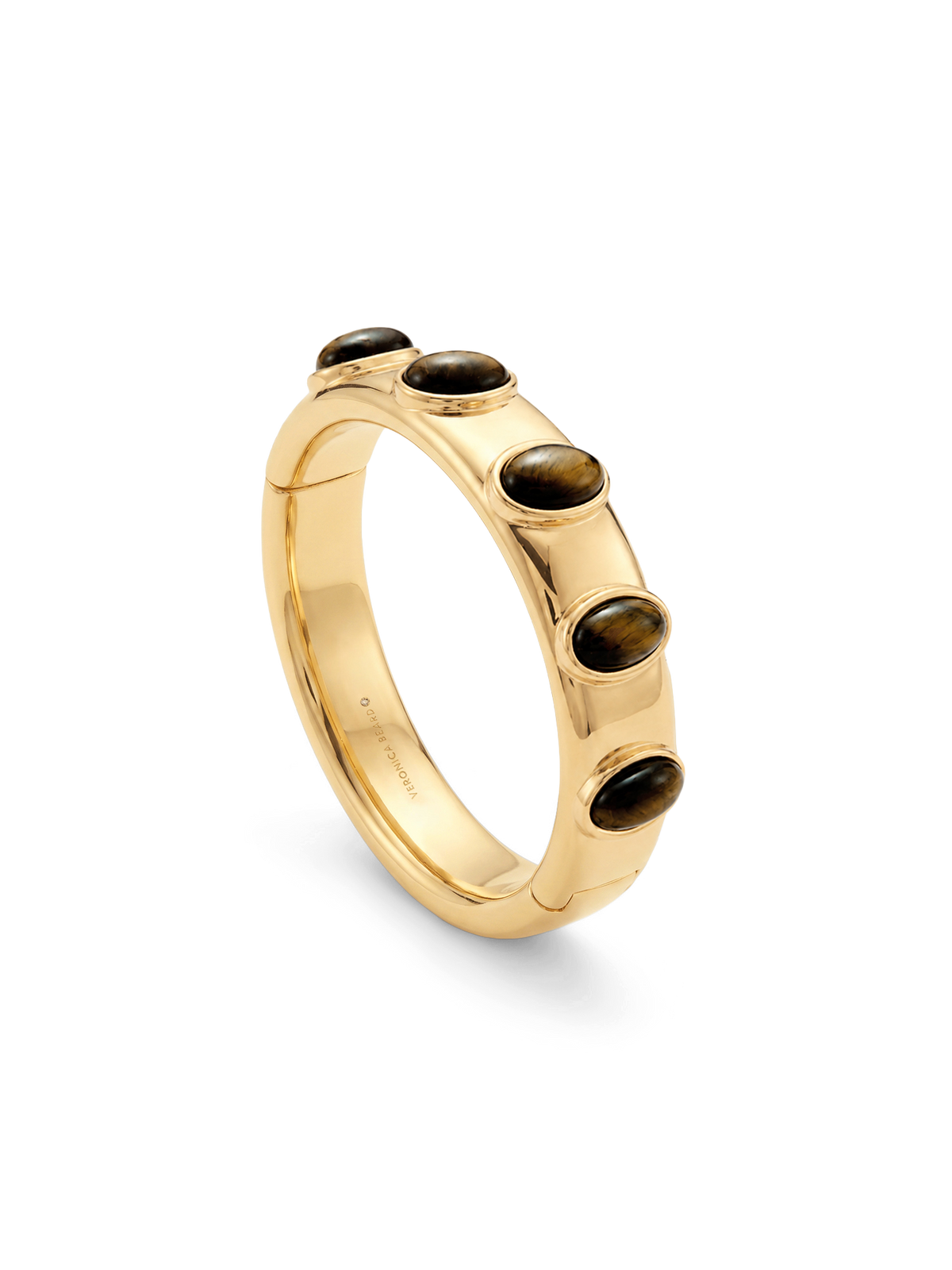 Veronica Beard | Tiger’s Eye Cabochon Bangle in Gold/Brown Gold/Brown