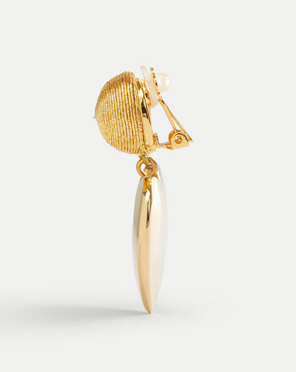 Veronica Beard | Mini Cora Earrings | Clip Backing in Gold Gold