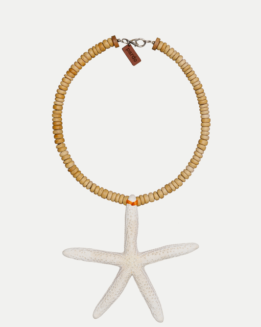 Veronica Beard | Estrella Tropica Starfish Necklace in Tan/White Tan/White
