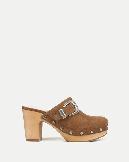 Veronica Beard | Larken Platform Clog in Chestnut Chestnut